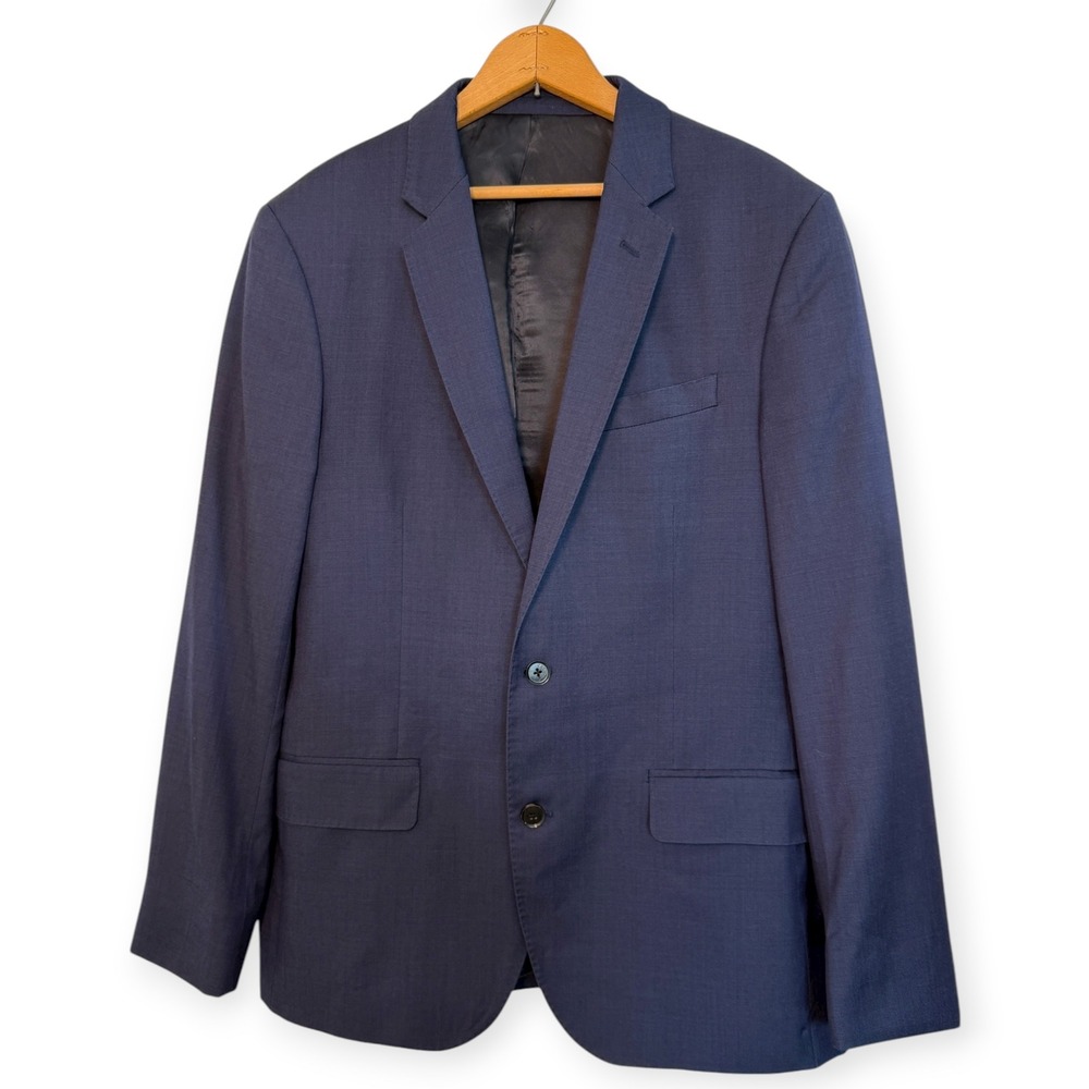 The Black Tux Navy Blue Suit 40R Jacket 34 Pants Tollegno 1900‎ Italian Wool